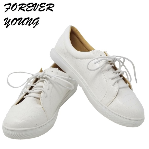 Forever Young Shoes - Women's Laced Walking Shoes, SN-2806, White